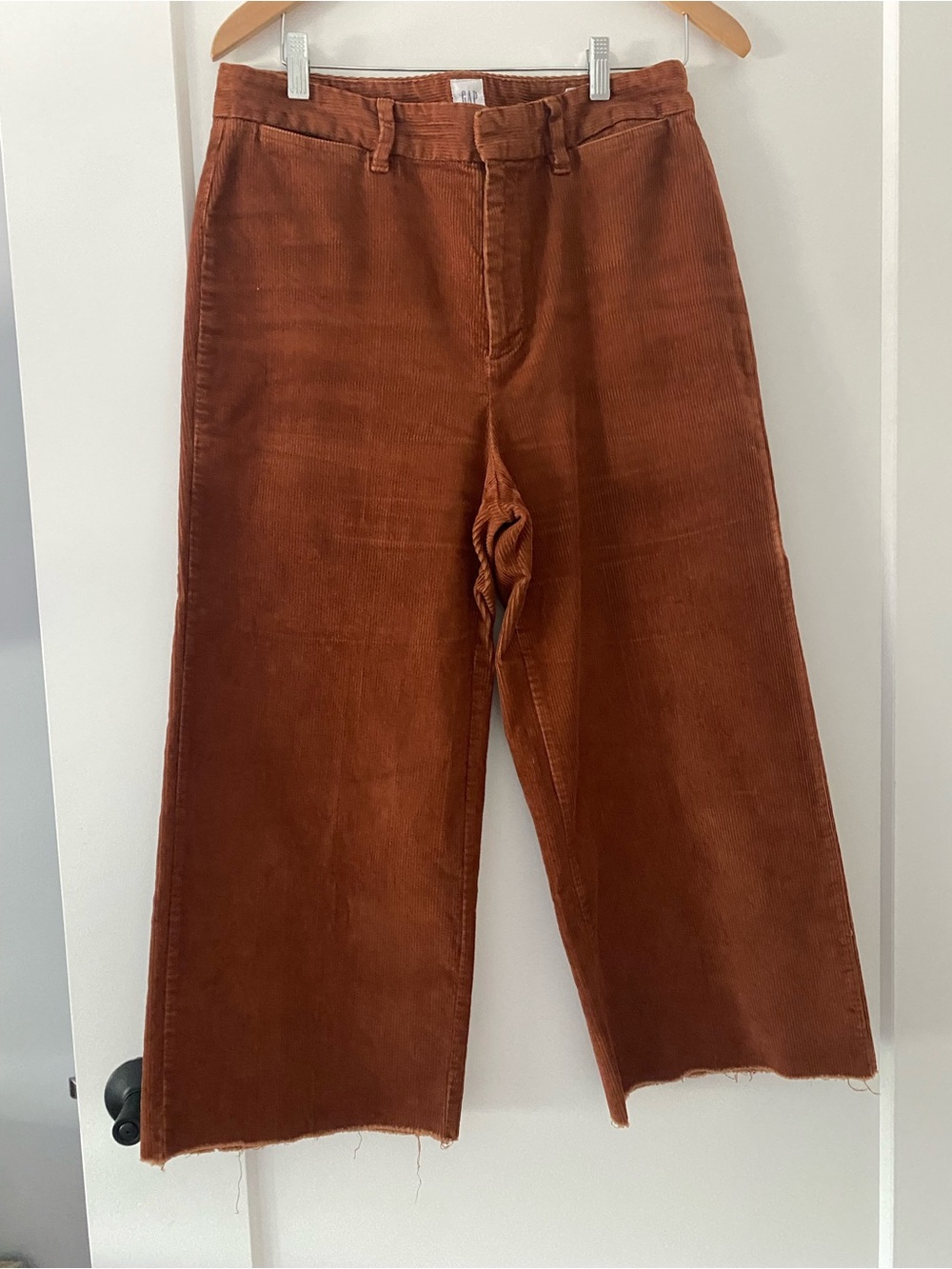 Wide-Leg Corduroy Pants in Rust